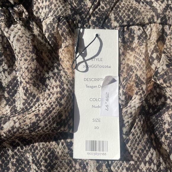 |Veronica Beard| Teagan Silk Dress Snakeskin Print Size 20* NWT Plus Size - Picture 7 of 9